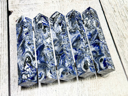 Resin pen blanks - Blue & Silver