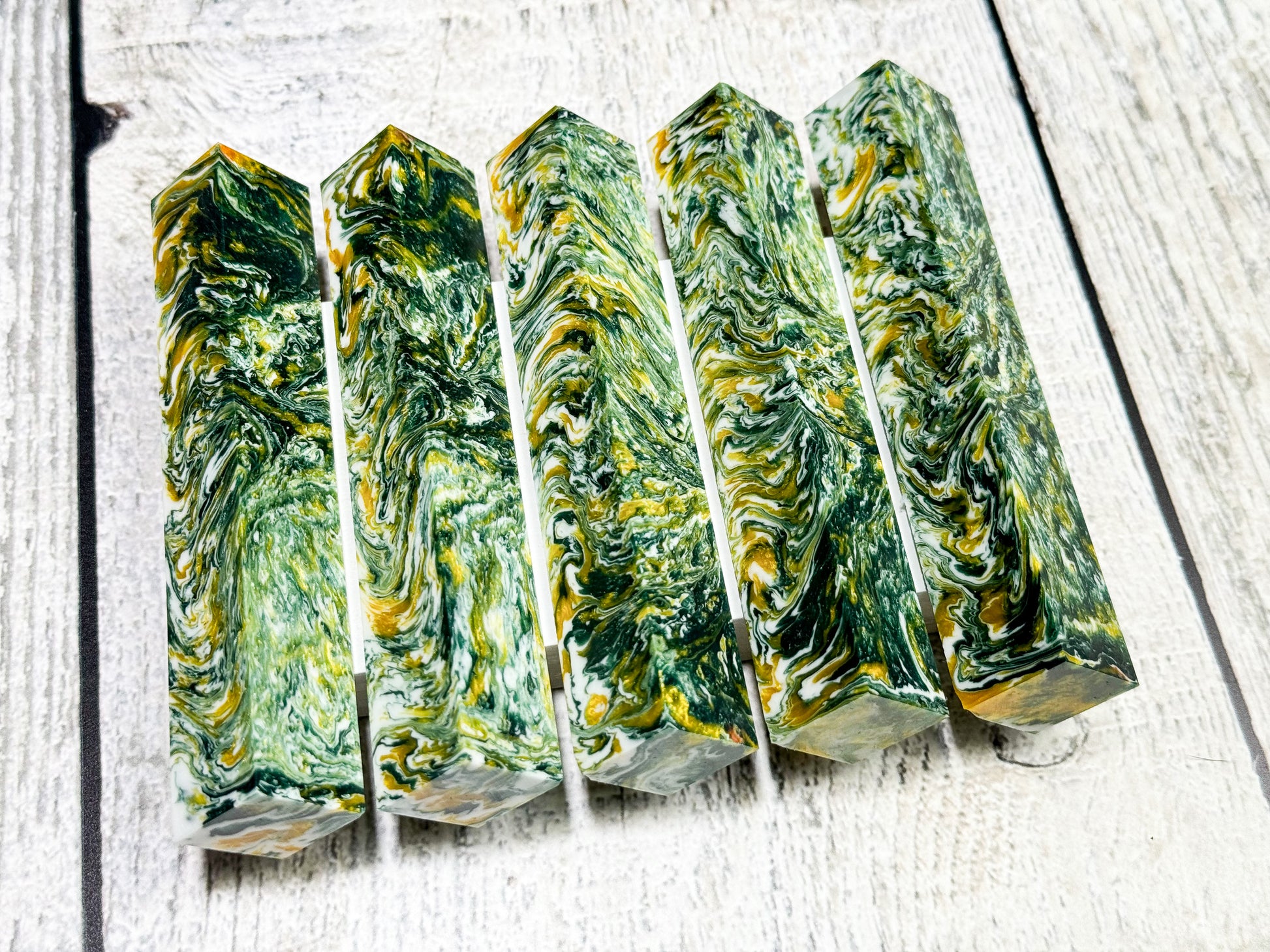 Resin pen blanks - Green & Yellow – Forge & Script