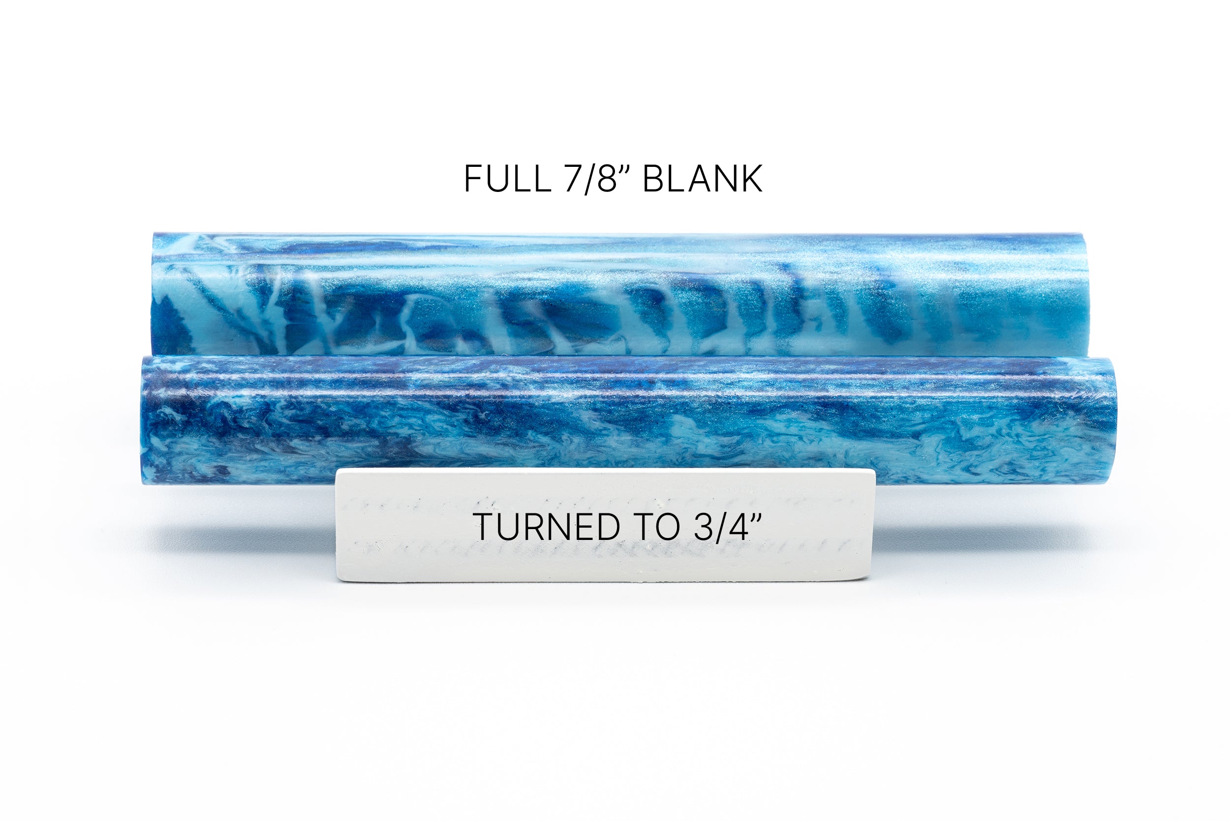 Resin pen blanks - Blue Topaz