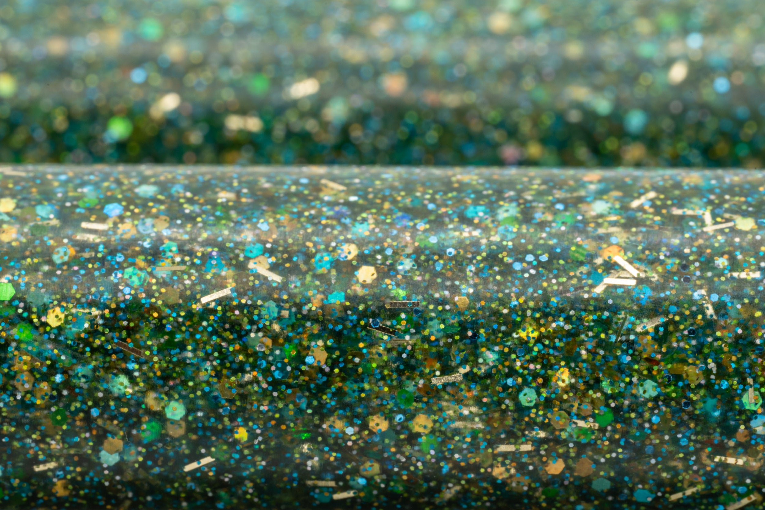 Resin pen blanks - Green Glam Glitter