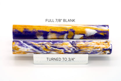 Resin pen blanks - Purple & Gold