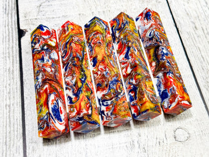 Resin pen blanks - Red Yellow & Blue