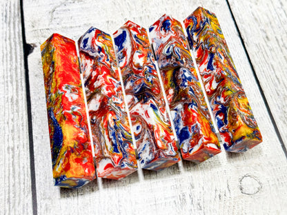 Resin pen blanks - Red Yellow & Blue